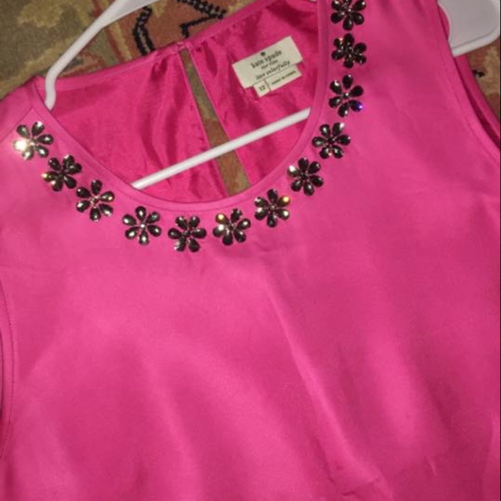 Kate spade satin, embellished top!